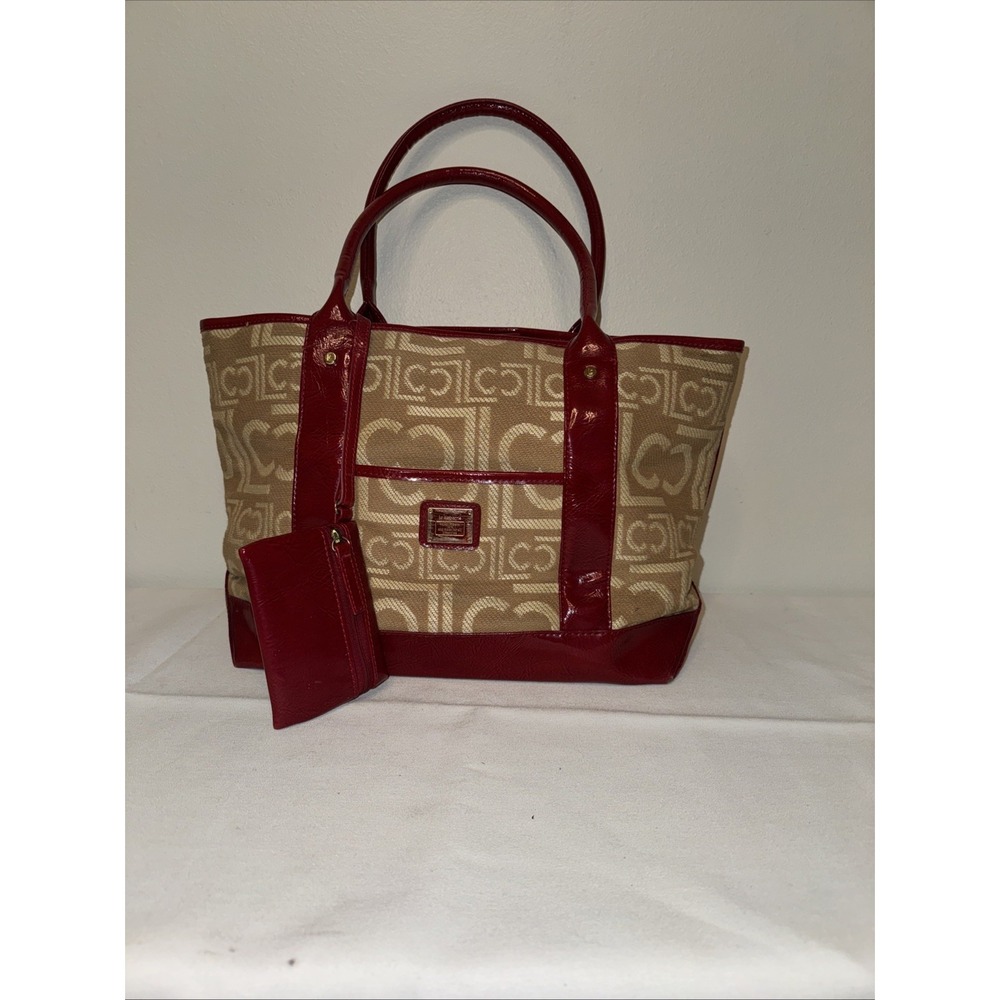 Vintage Liz Claiborne Large red and‎ brown purse